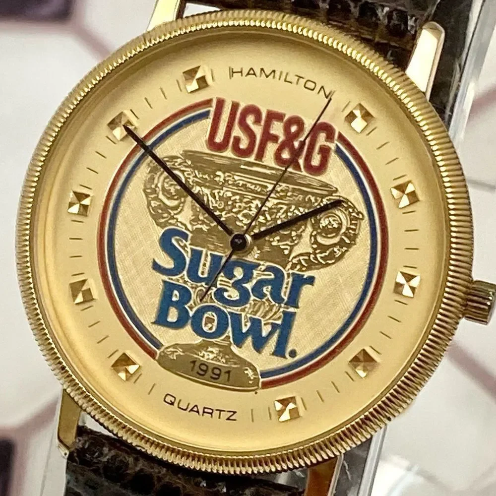 Vintage Hamilton 1991 USF&G Sugar Bowl Swiss Quartz Watch Univ. Tenn Univ. VA